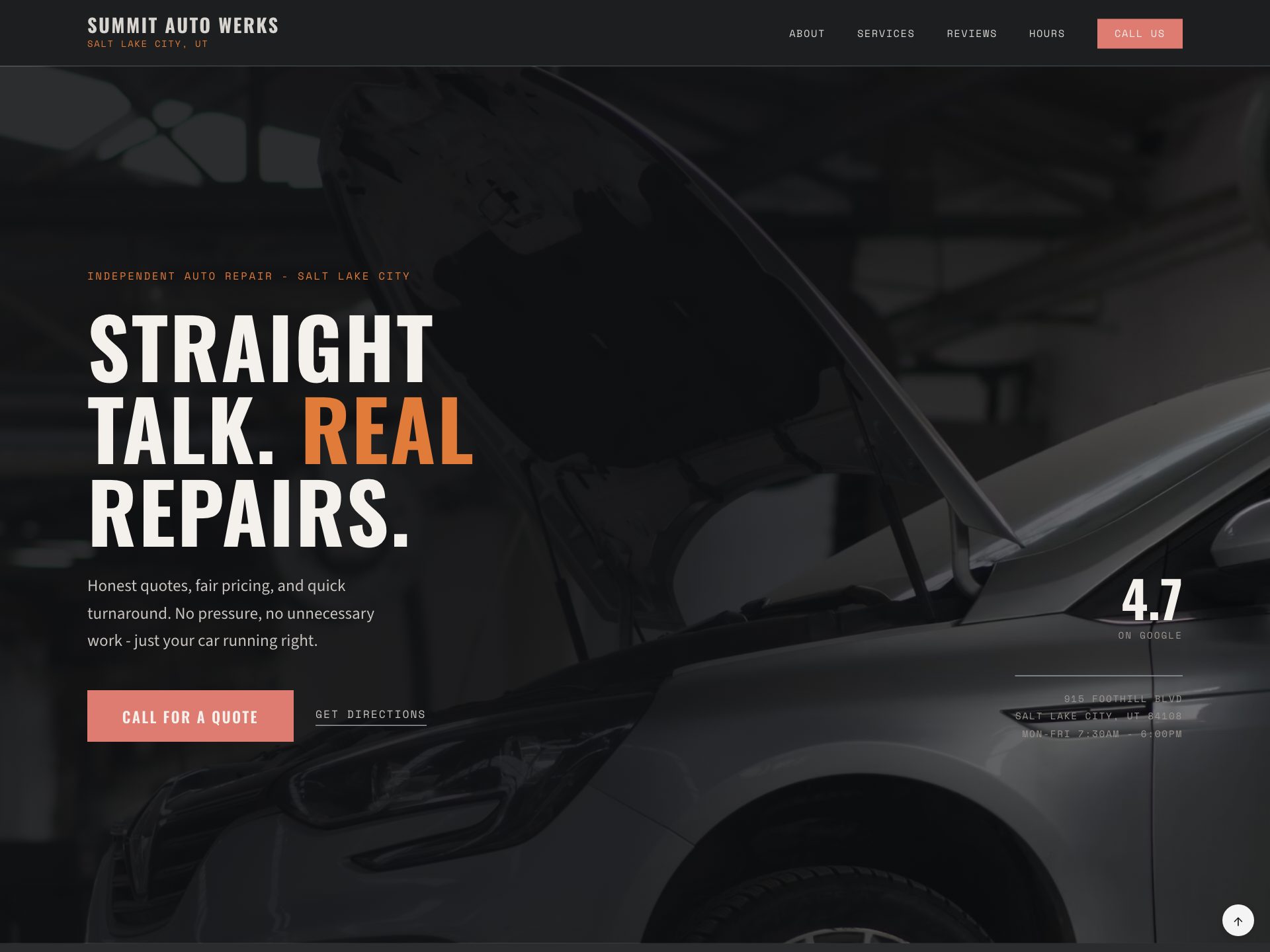 Summit Auto Werks — a website Styka generated for a auto repair business